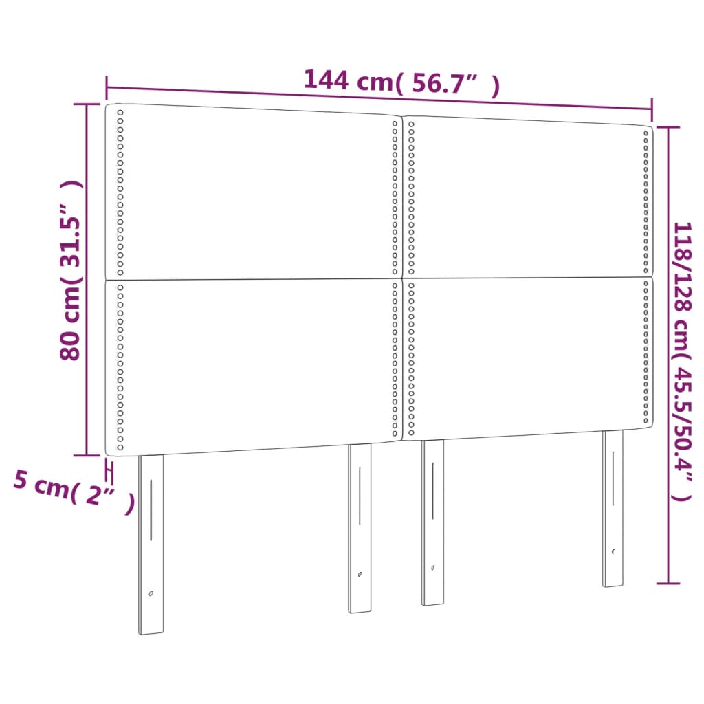 Hoofdbord grijs 144x5x118/128 cm kunstleer is nu te koop bij PeponiXL, paradijselijk wonen!