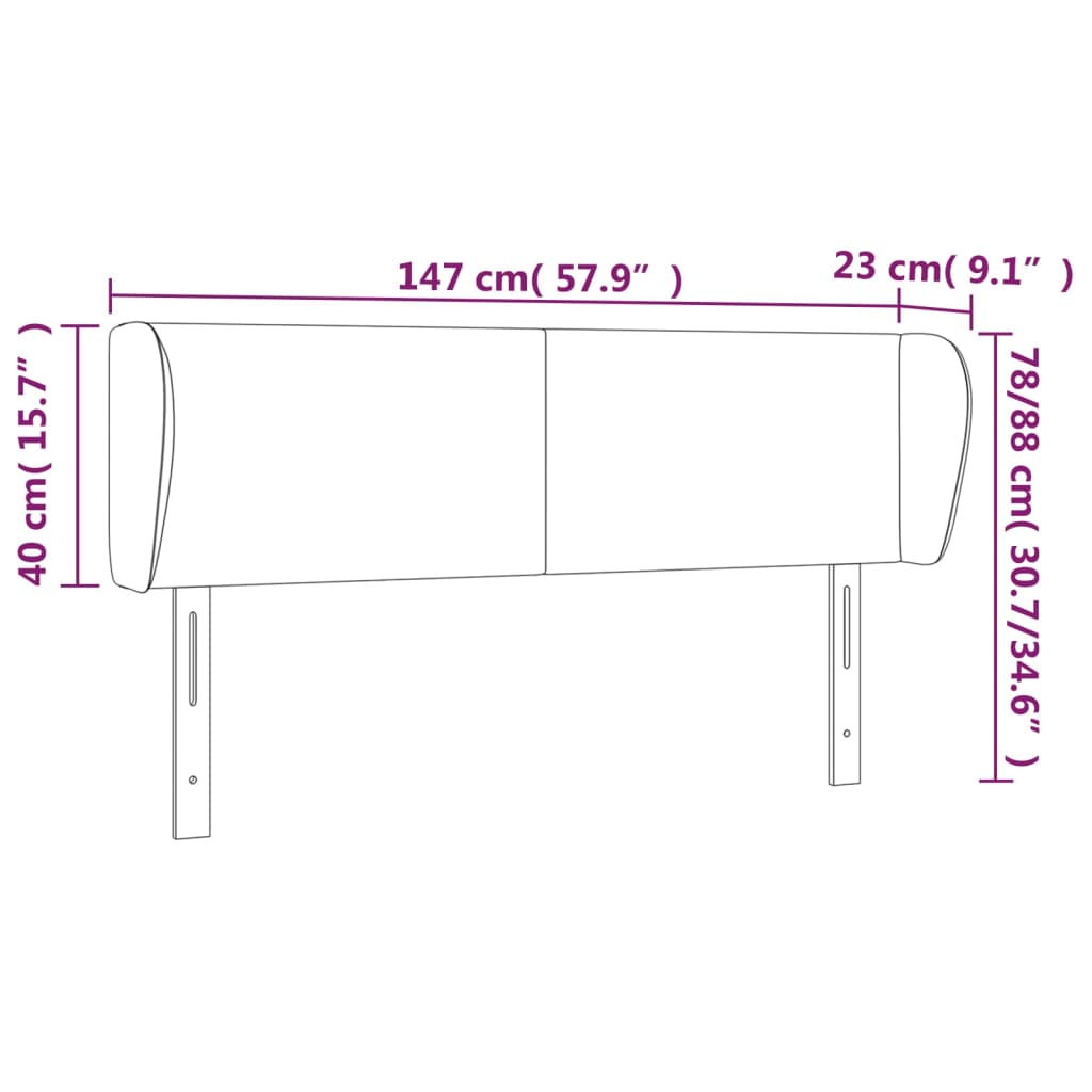 Hoofdbord met randen 147x23x78/88 cm fluweel zwart is nu te koop bij PeponiXL, paradijselijk wonen!