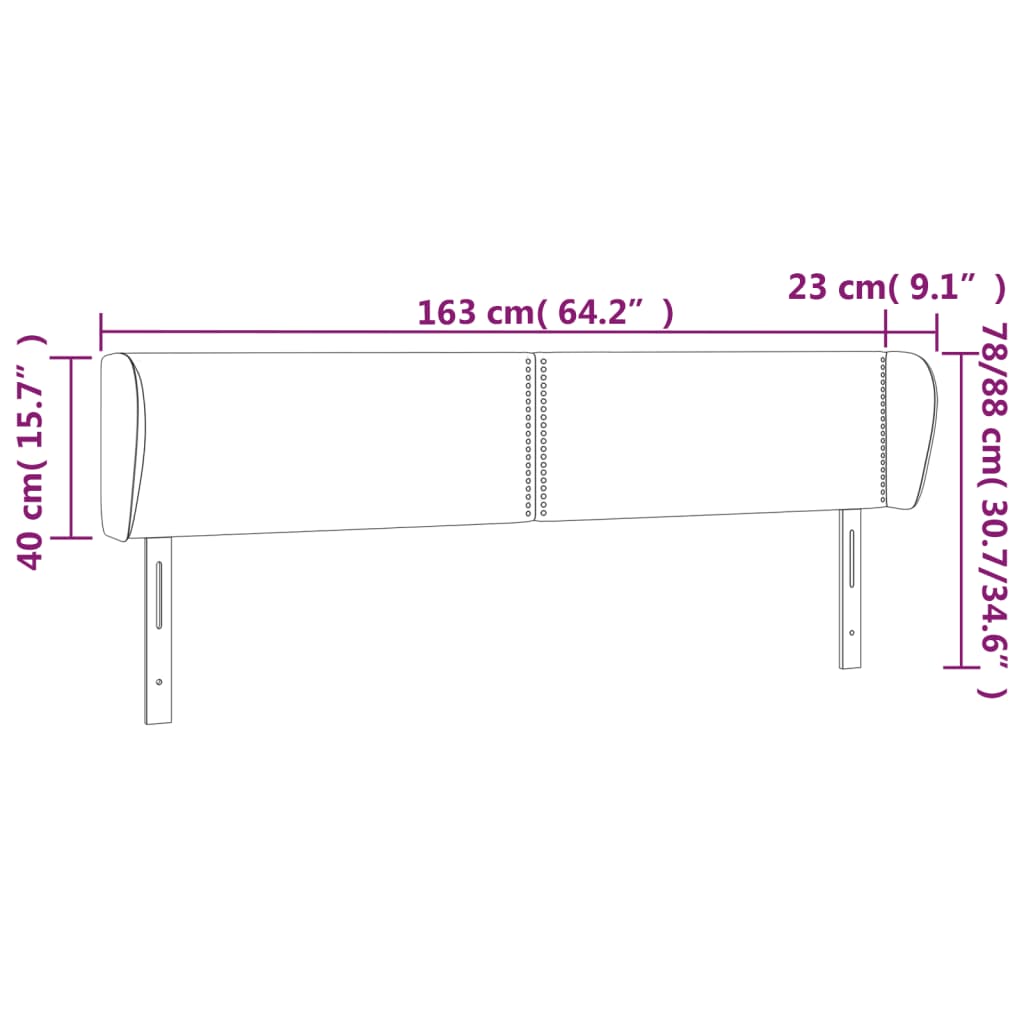 Hoofdbord met randen 163x23x78/88 cm fluweel donkerblauw is nu te koop bij PeponiXL, paradijselijk wonen!
