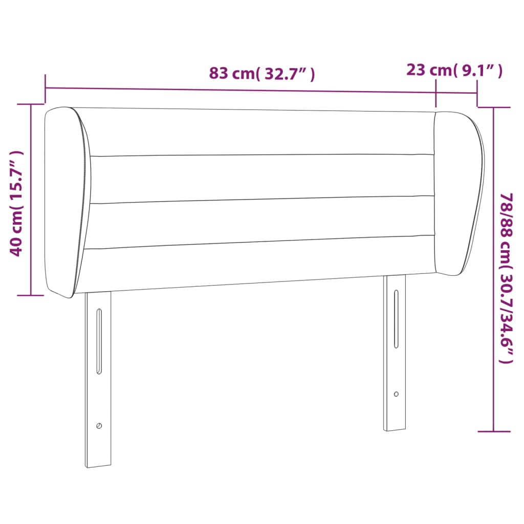 Hoofdbord met randen 83x23x78/88 cm stof lichtgrijs is nu te koop bij PeponiXL, paradijselijk wonen!