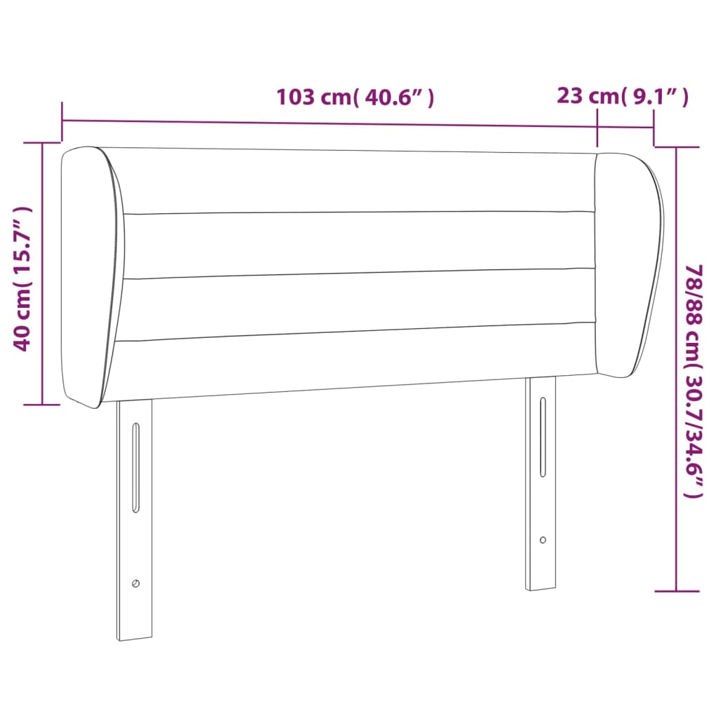 Hoofdbord met randen 103x23x78/88 cm stof taupe is nu te koop bij PeponiXL, paradijselijk wonen!