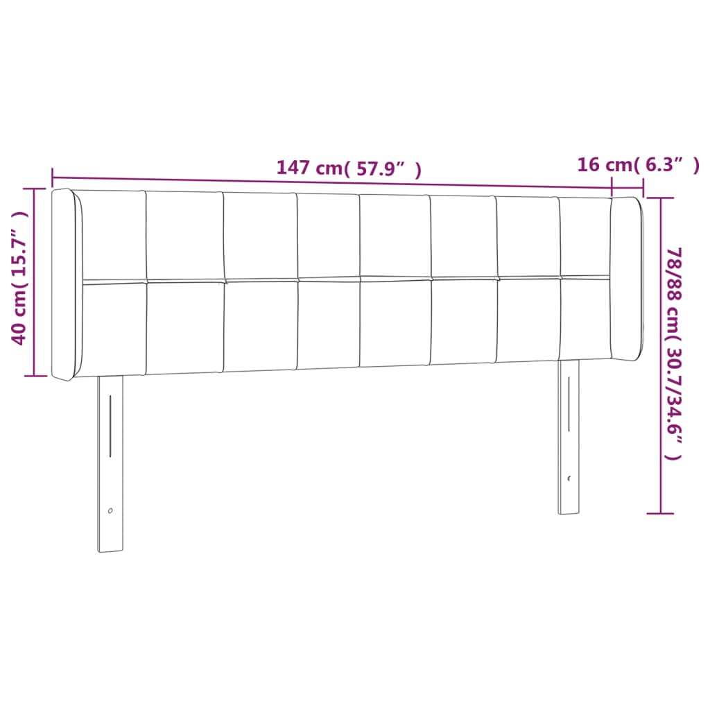 Hoofdbord met randen 147x16x78/88 cm stof lichtgrijs is nu te koop bij PeponiXL, paradijselijk wonen!