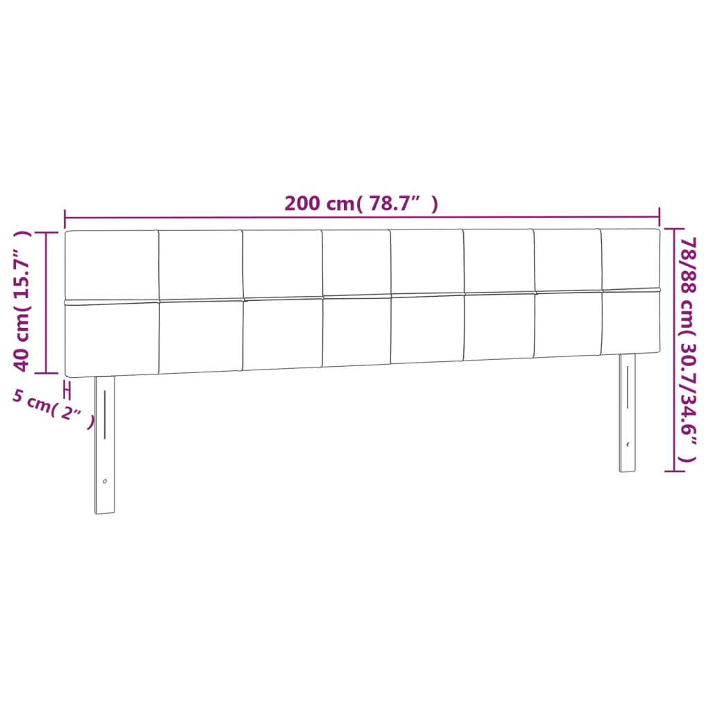 Hoofdbord LED 200x5x78/88 cm fluweel donkergrijs is nu te koop bij PeponiXL, paradijselijk wonen!