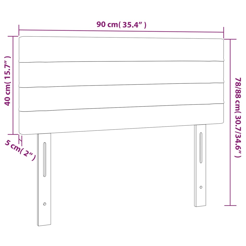 Hoofdbord LED 90x5x78/88 cm fluweel lichtgrijs is nu te koop bij PeponiXL, paradijselijk wonen!