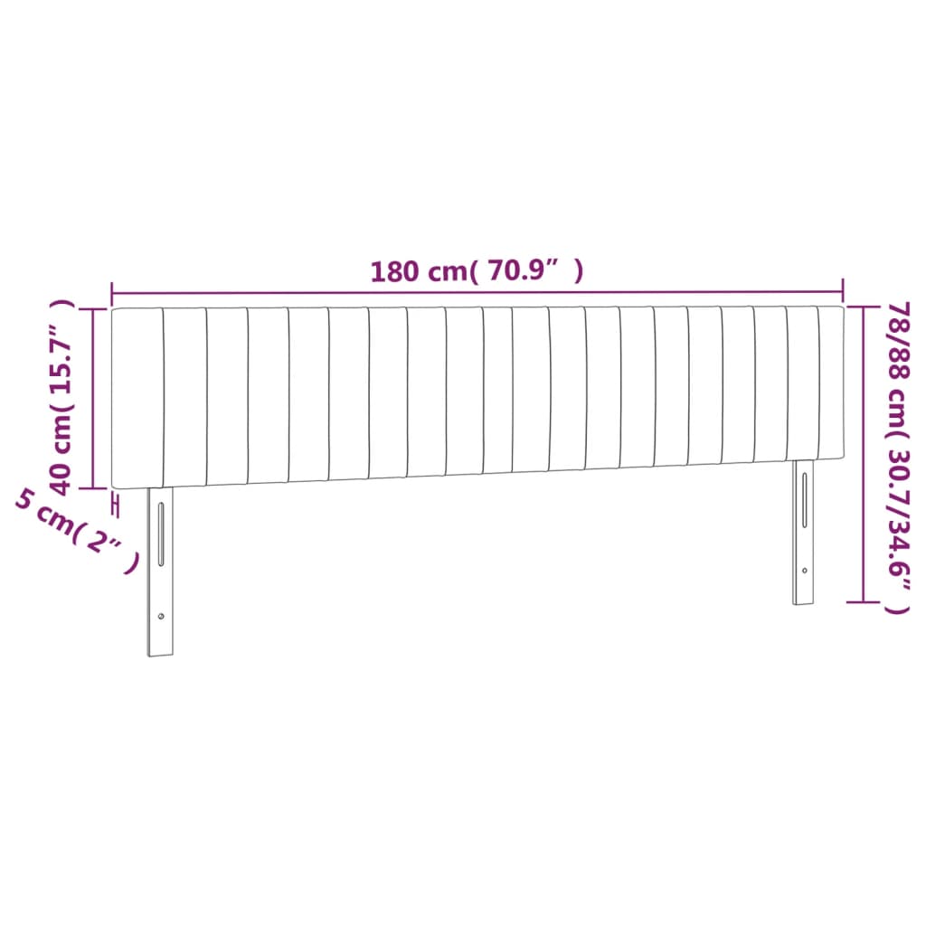 Hoofdbord LED 180x5x78/88 cm fluweel lichtgrijs is nu te koop bij PeponiXL, paradijselijk wonen!