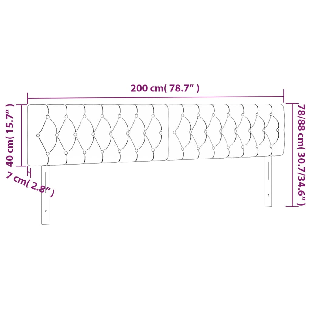 Hoofdbord LED 200x7x78/88 cm fluweel roze is nu te koop bij PeponiXL, paradijselijk wonen!