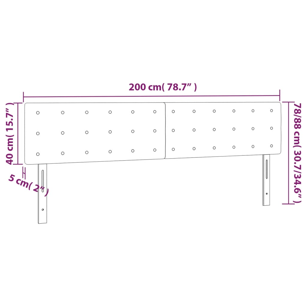 Hoofdbord LED 200x5x78/88 cm fluweel donkergrijs is nu te koop bij PeponiXL, paradijselijk wonen!