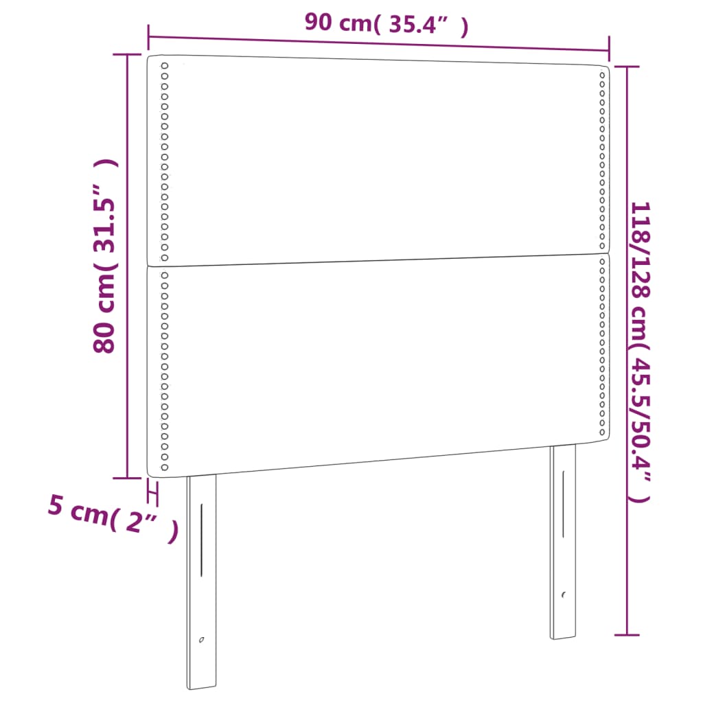 Hoofdbord LED 90x5x118/128 cm stof lichtgrijs is nu te koop bij PeponiXL, paradijselijk wonen!