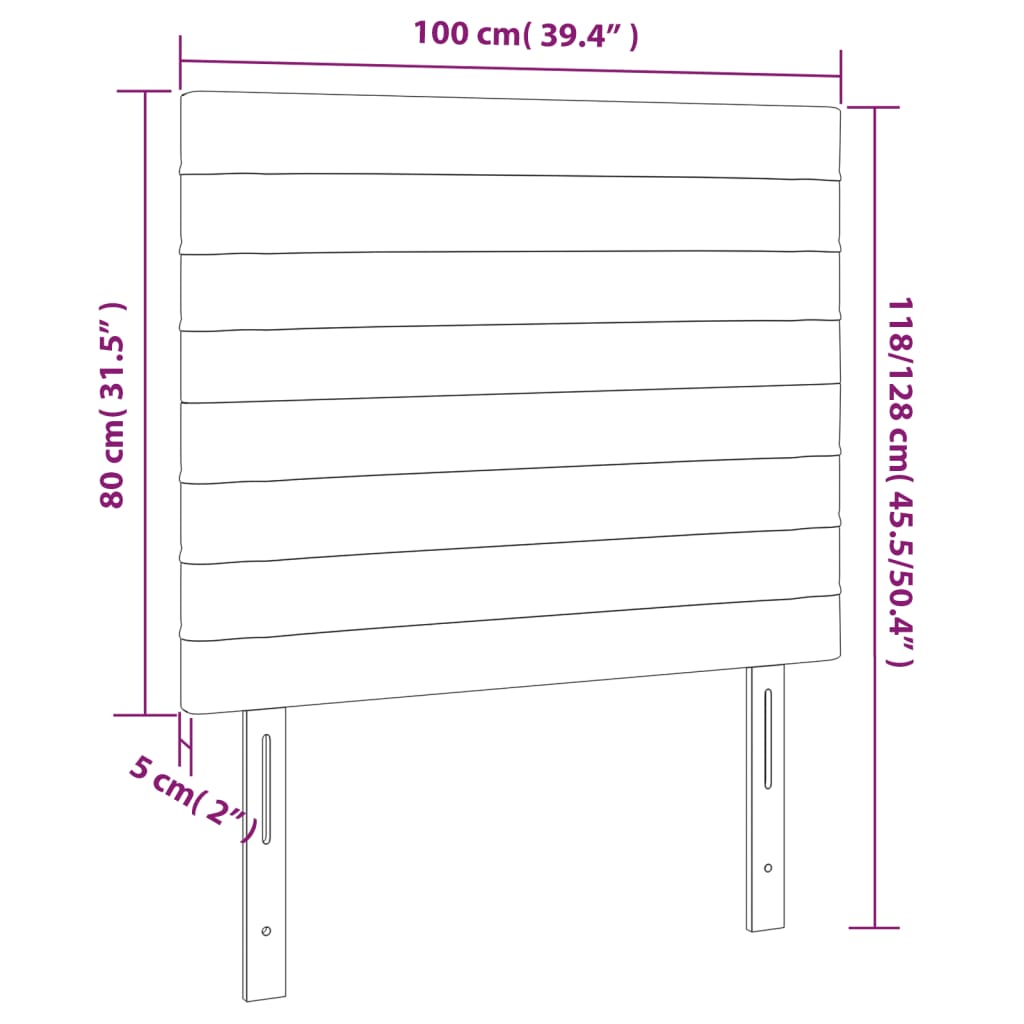 Hoofdbord LED 100x5x118/128 cm fluweel roze is nu te koop bij PeponiXL, paradijselijk wonen!