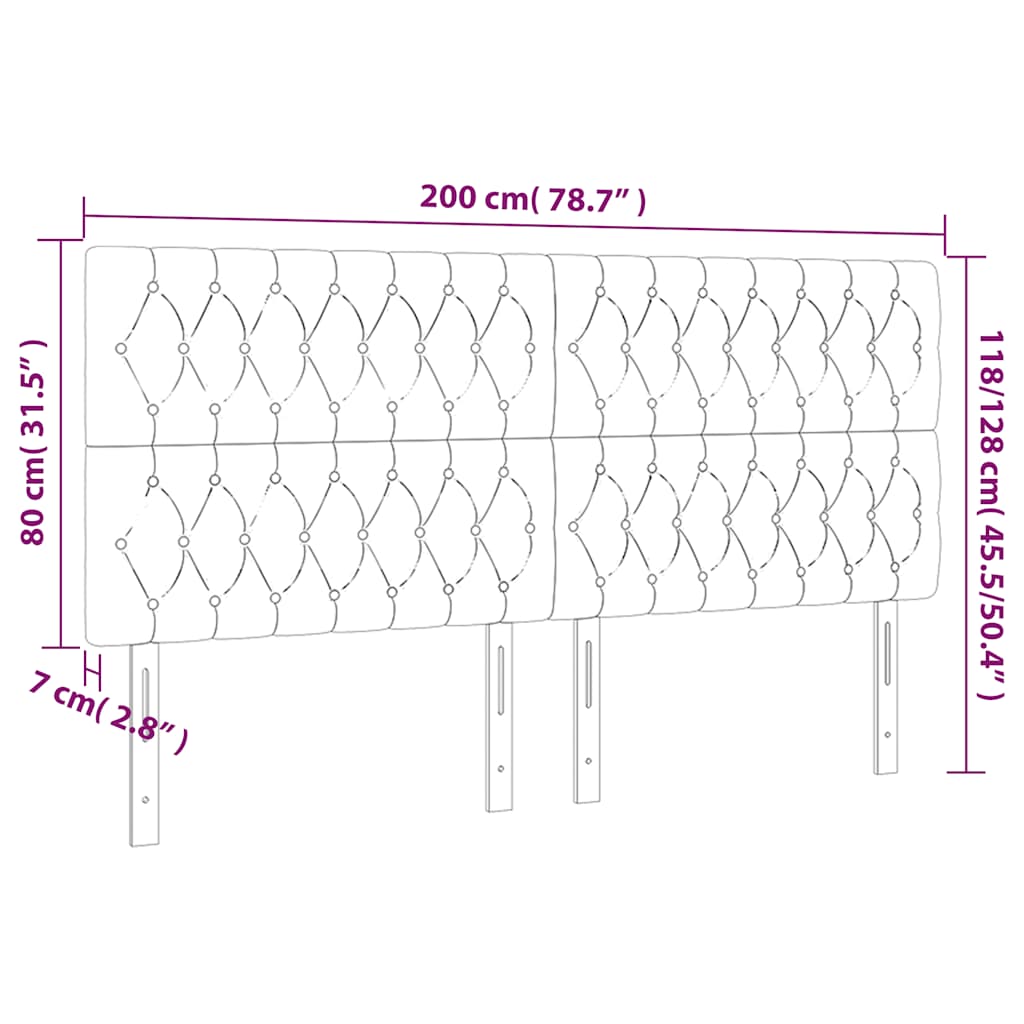 Hoofdbord LED 200x7x118/128 cm fluweel donkergroen is nu te koop bij PeponiXL, paradijselijk wonen!
