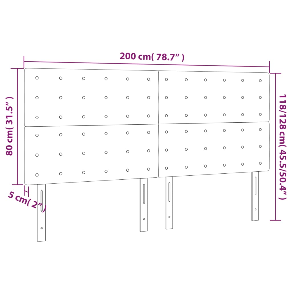 Hoofdbord LED 200x5x118/128 cm fluweel zwart is nu te koop bij PeponiXL, paradijselijk wonen!