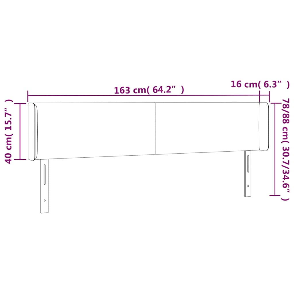 Hoofdbord LED 163x16x78/88 cm fluweel donkergroen is nu te koop bij PeponiXL, paradijselijk wonen!