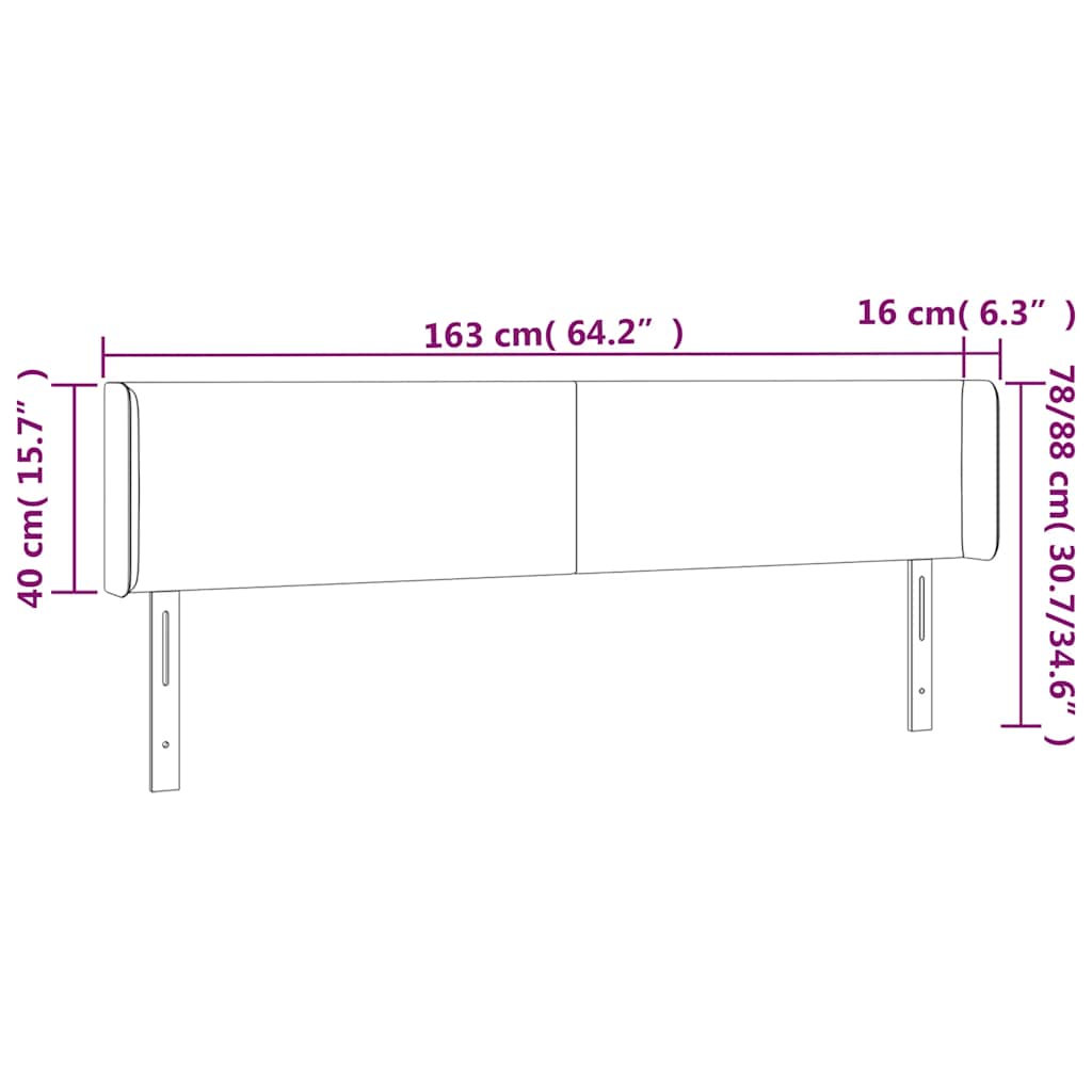 Hoofdbord LED 163x16x78/88 cm fluweel donkerblauw is nu te koop bij PeponiXL, paradijselijk wonen!