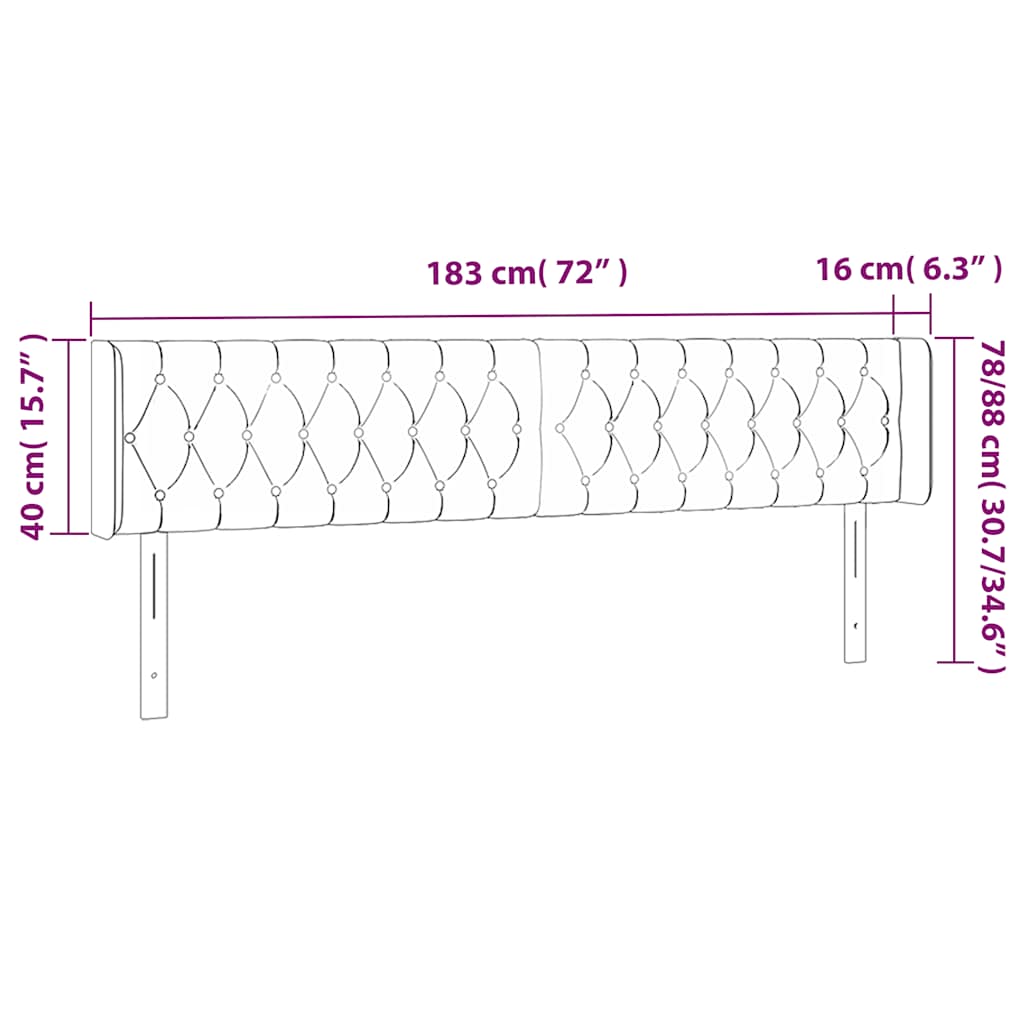 Hoofdbord LED 183x16x78/88 cm fluweel donkerblauw is nu te koop bij PeponiXL, paradijselijk wonen!