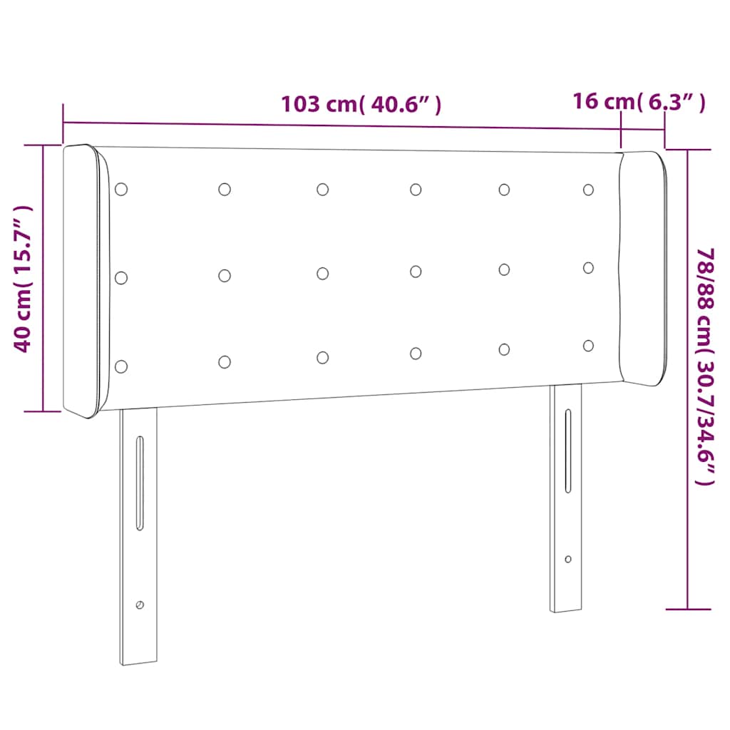 Hoofdbord LED 103x16x78/88 cm fluweel donkergroen is nu te koop bij PeponiXL, paradijselijk wonen!