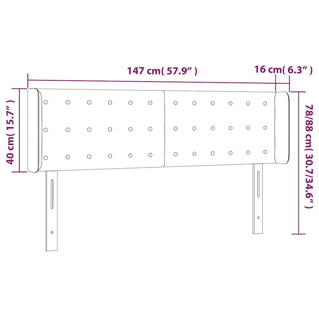 Hoofdbord LED 147x16x78/88 cm fluweel donkergroen is nu te koop bij PeponiXL, paradijselijk wonen!