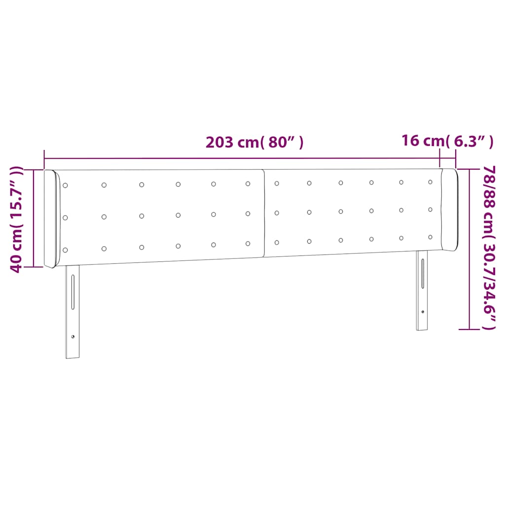 Hoofdbord LED 203x16x78/88 cm fluweel donkergroen is nu te koop bij PeponiXL, paradijselijk wonen!