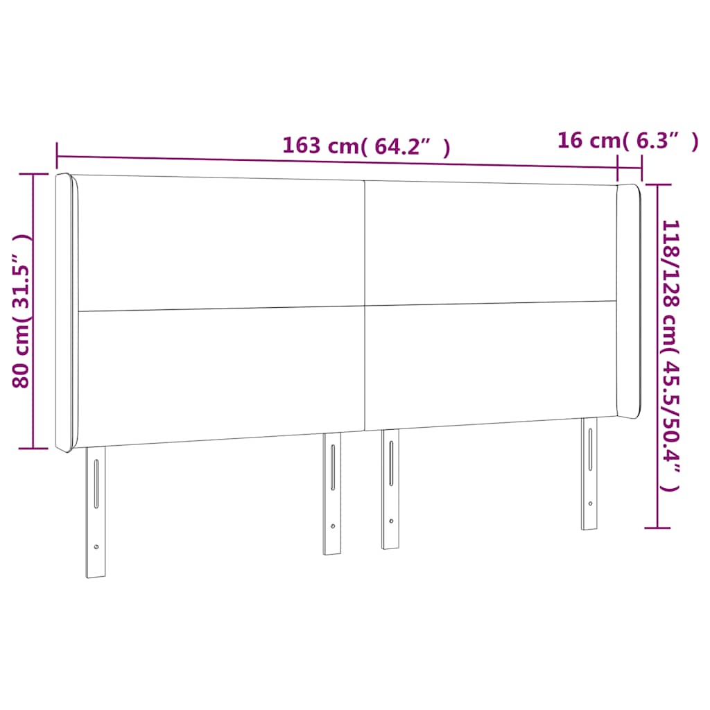 Hoofdbord LED 163x16x118/128 cm fluweel donkerblauw is nu te koop bij PeponiXL, paradijselijk wonen!