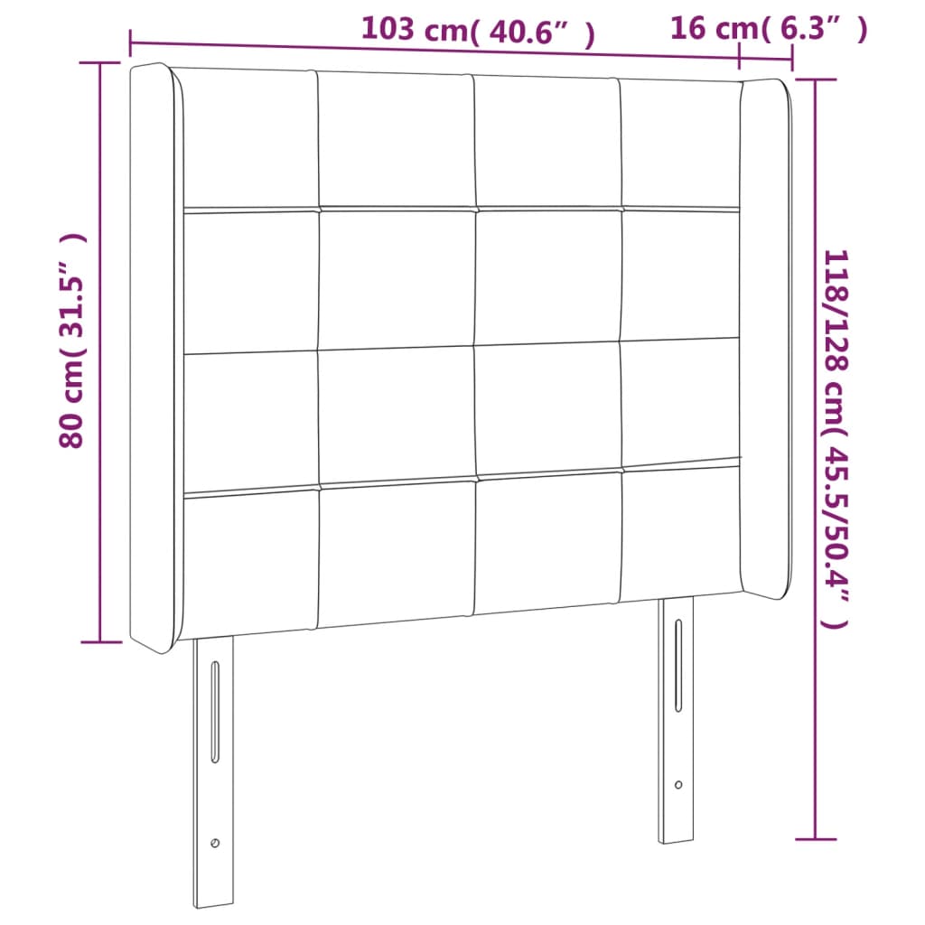 Hoofdbord LED 103x16x118/128 cm stof donkerbruin is nu te koop bij PeponiXL, paradijselijk wonen!