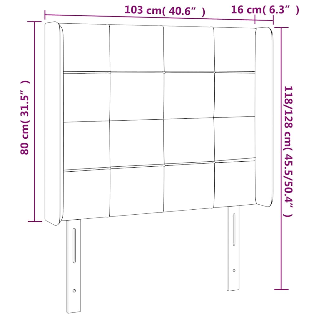 Hoofdbord LED 103x16x118/128 cm fluweel donkerblauw is nu te koop bij PeponiXL, paradijselijk wonen!