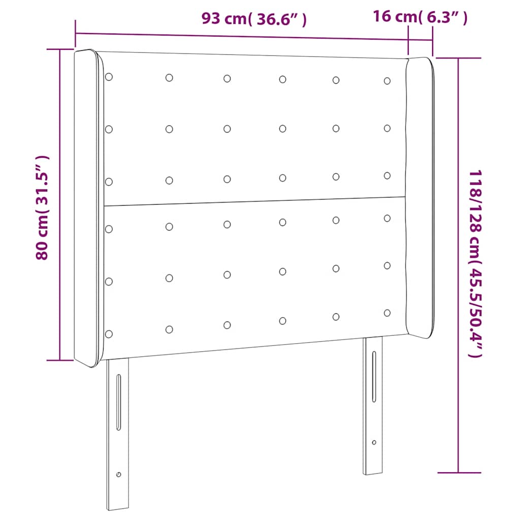 Hoofdbord LED 93x16x118/128 cm fluweel donkergroen is nu te koop bij PeponiXL, paradijselijk wonen!