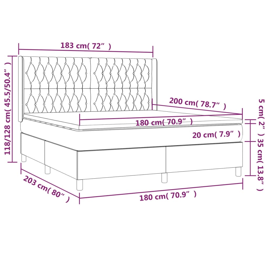 Boxspring met matras stof lichtgrijs 180x200 cm is nu te koop bij PeponiXL, paradijselijk wonen!