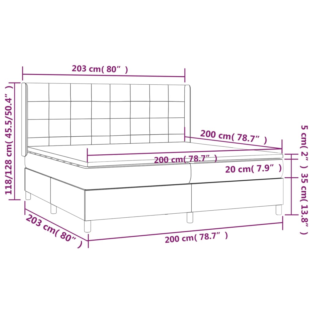 Boxspring met matras en LED stof zwart 200x200 cm is nu te koop bij PeponiXL, paradijselijk wonen!