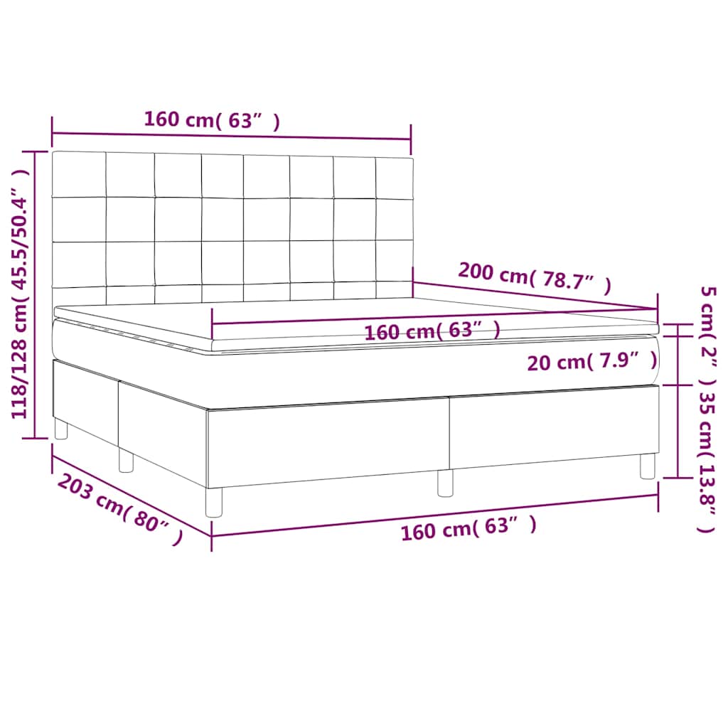 Boxspring met matras en LED fluweel donkergroen 160x200 cm is nu te koop bij PeponiXL, paradijselijk wonen!