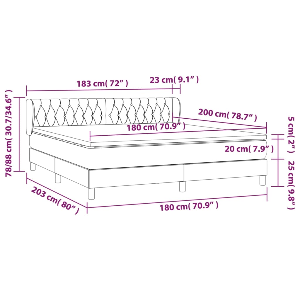 Boxspring met matras stof donkergrijs 180x200 cm is nu te koop bij PeponiXL, paradijselijk wonen!