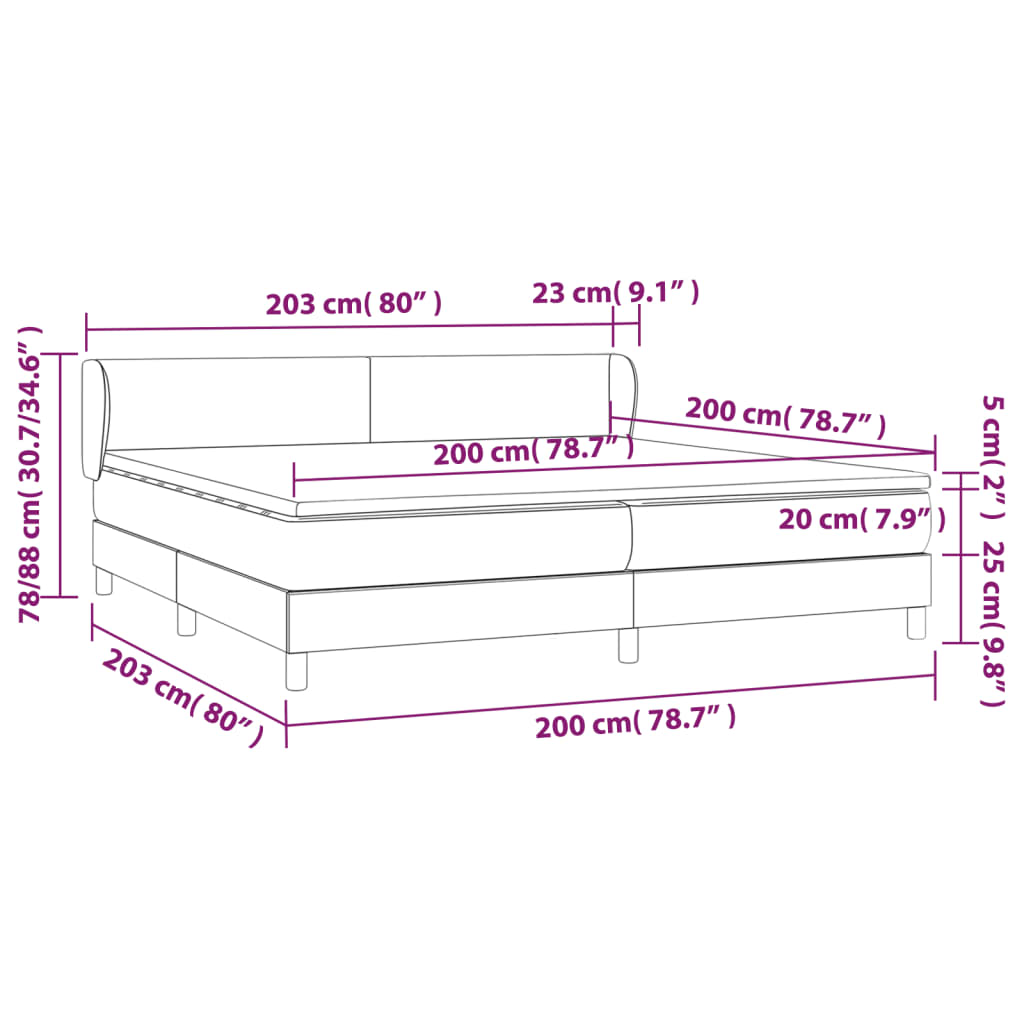 Boxspring met matras fluweel roze 200x200 cm is nu te koop bij PeponiXL, paradijselijk wonen!