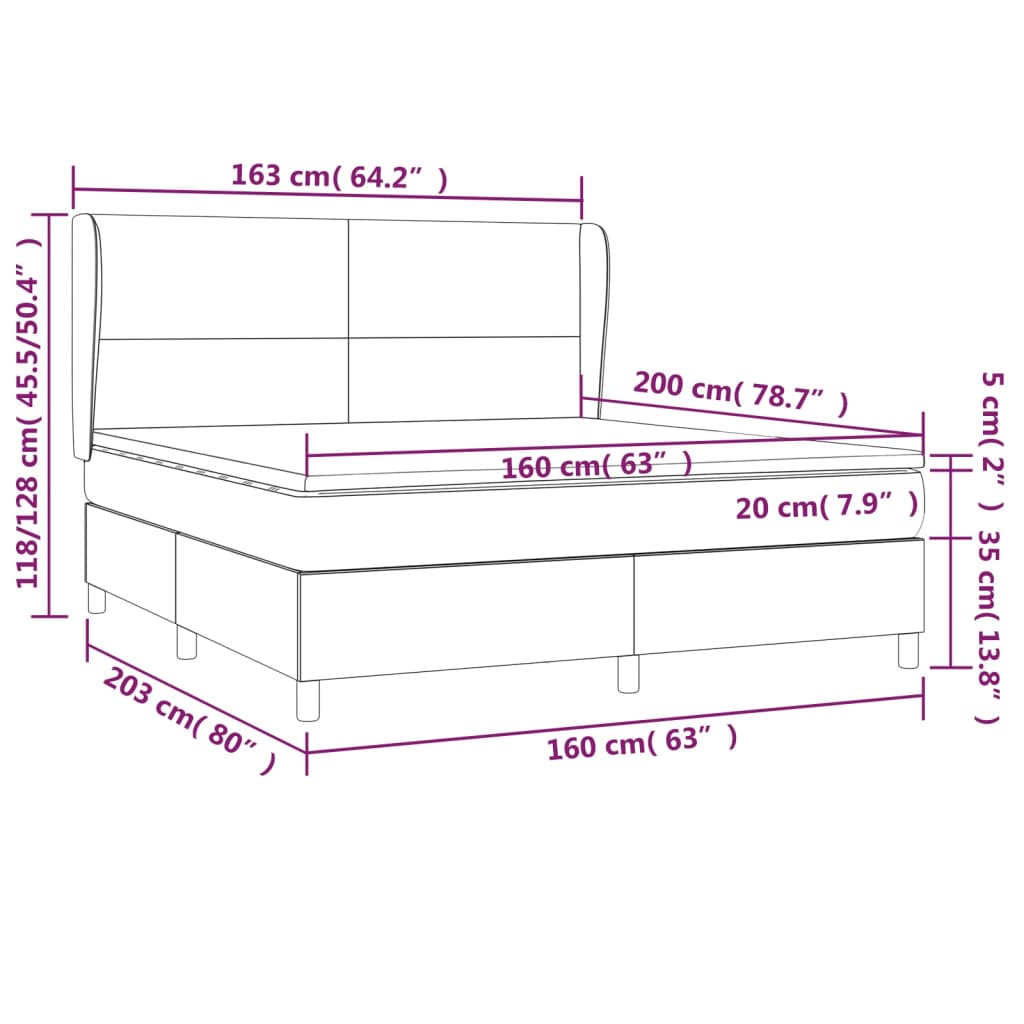Boxspring met matras stof donkergrijs 160x200 cm is nu te koop bij PeponiXL, paradijselijk wonen!