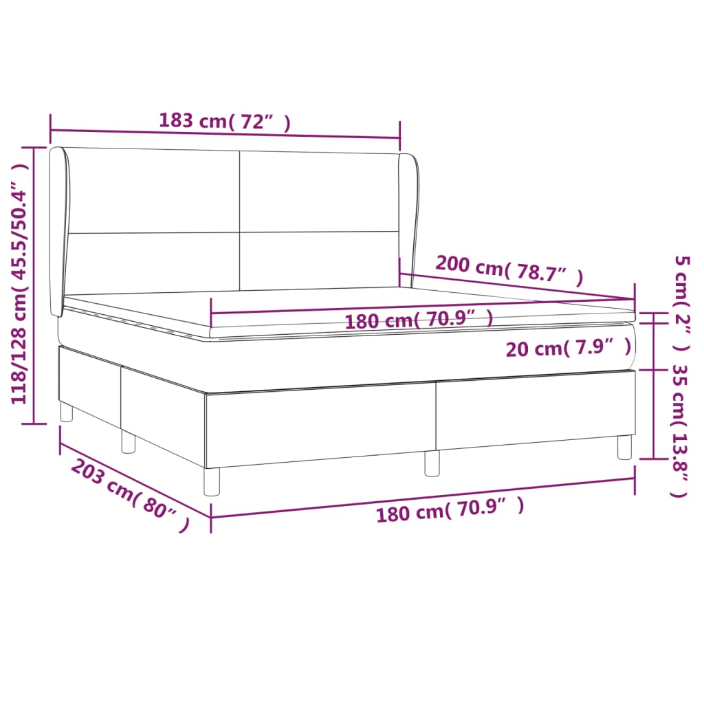 Boxspring met matras stof donkerbruin 180x200 cm is nu te koop bij PeponiXL, paradijselijk wonen!