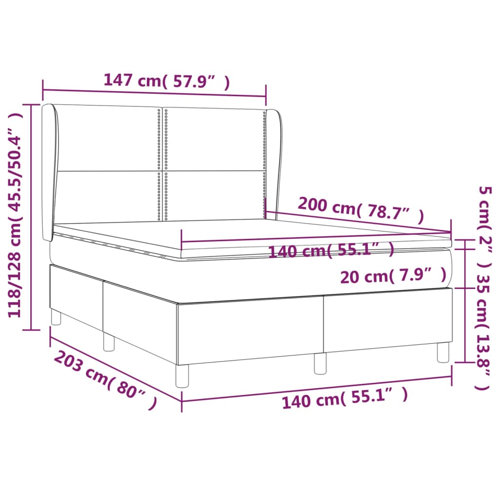 Boxspring met matras stof lichtgrijs 140x200 cm is nu te koop bij PeponiXL, paradijselijk wonen!