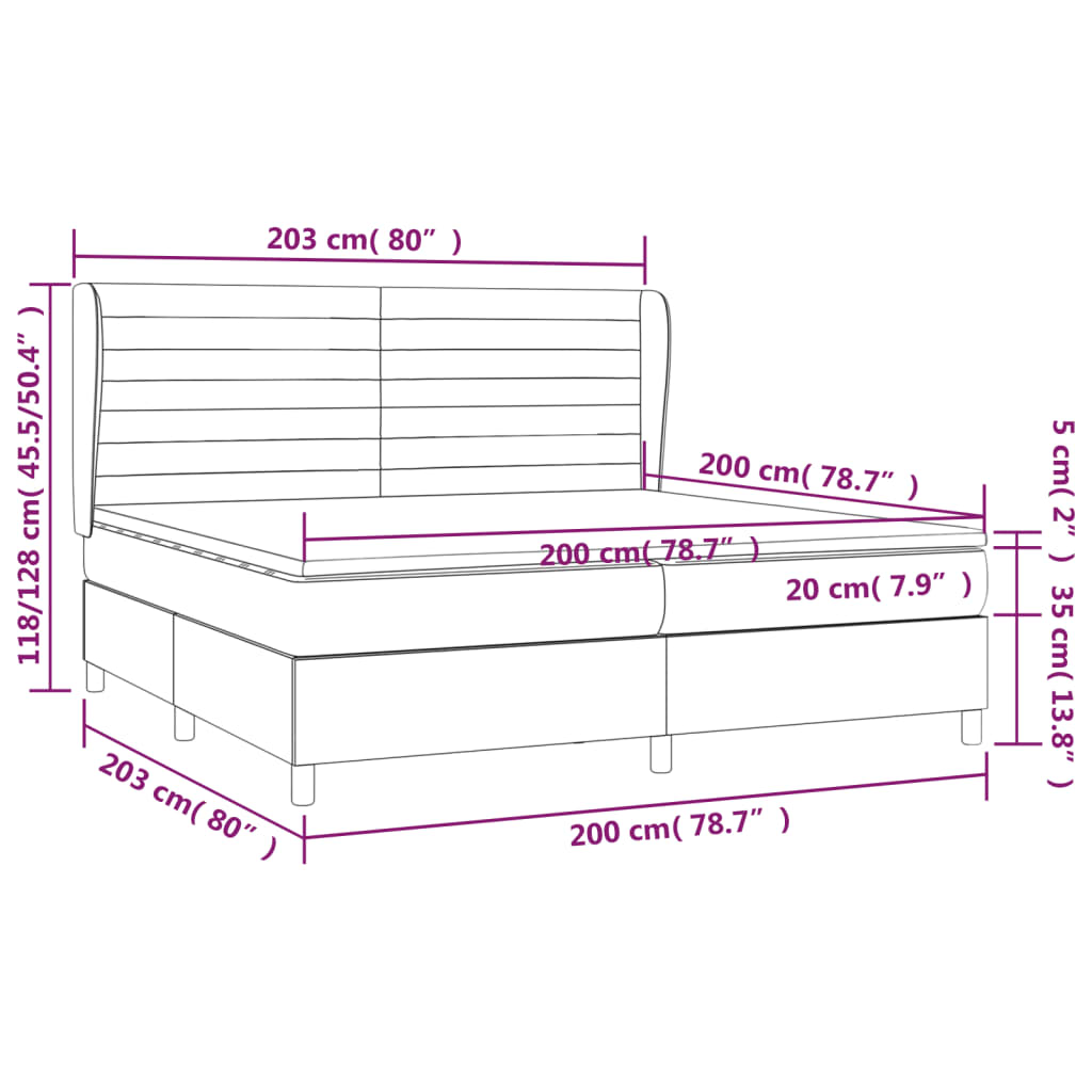 Boxspring met matras stof crèmekleurig 200x200 cm is nu te koop bij PeponiXL, paradijselijk wonen!