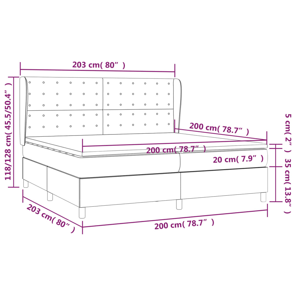 Boxspring met matras stof donkergrijs 200x200 cm is nu te koop bij PeponiXL, paradijselijk wonen!