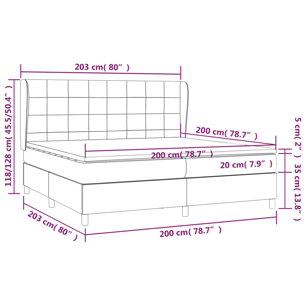 Boxspring met matras stof crèmekleurig 200x200 cm is nu te koop bij PeponiXL, paradijselijk wonen!