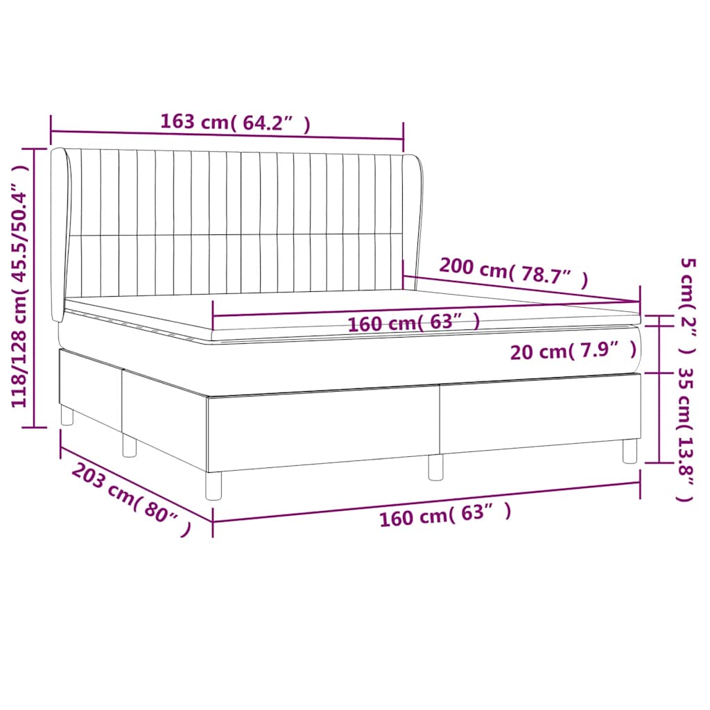 Boxspring met matras fluweel donkerblauw 160x200 cm is nu te koop bij PeponiXL, paradijselijk wonen!