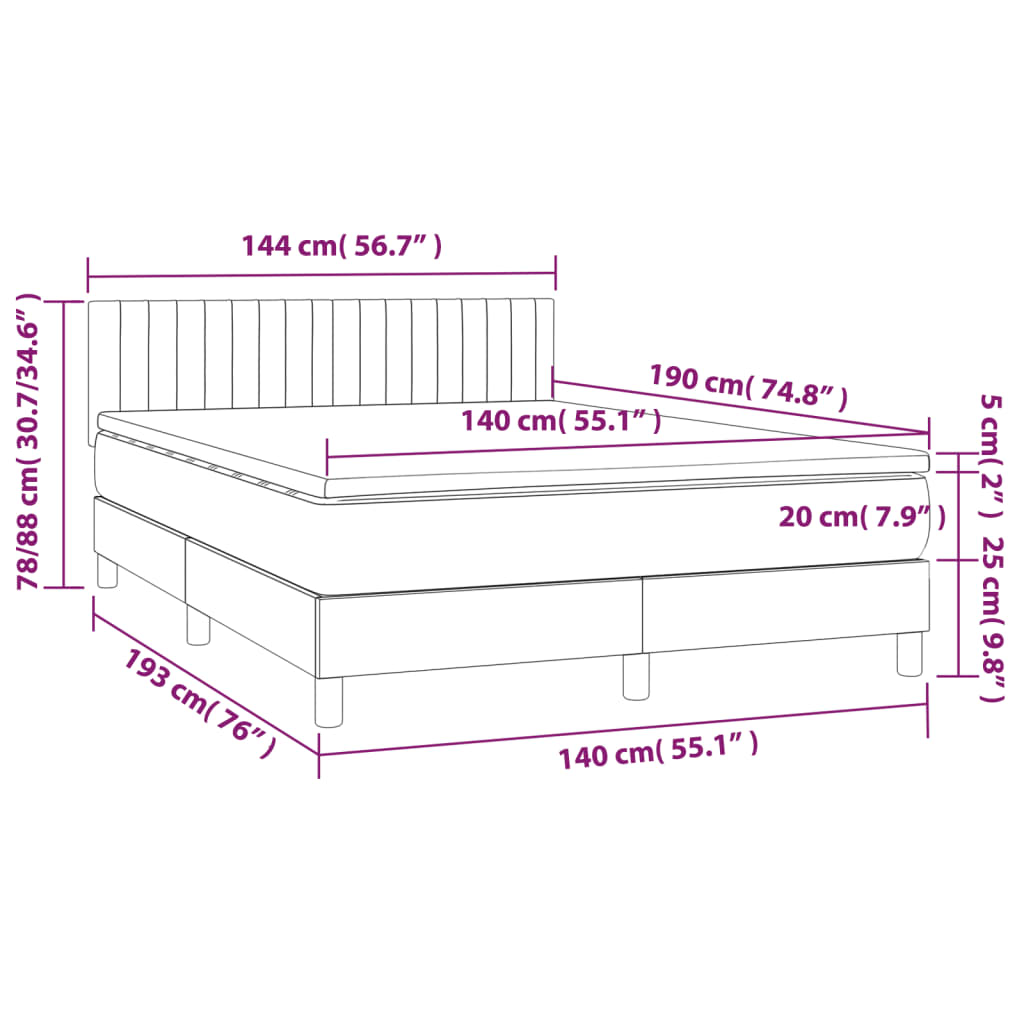 Boxspring met matras stof donkergrijs 140x190 cm is nu te koop bij PeponiXL, paradijselijk wonen!