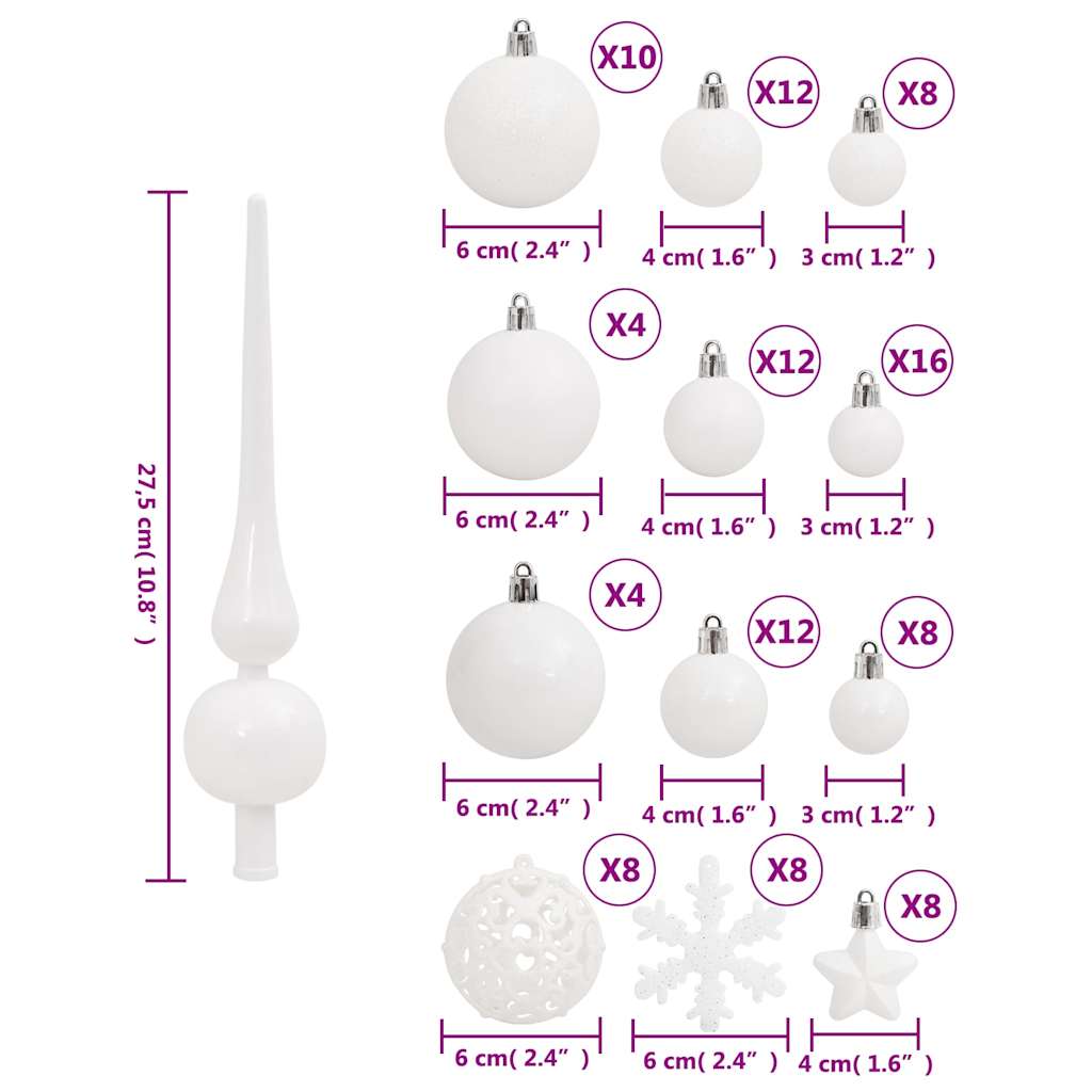 111-delige Kerstballenset polystyreen wit is nu te koop bij PeponiXL, paradijselijk wonen!