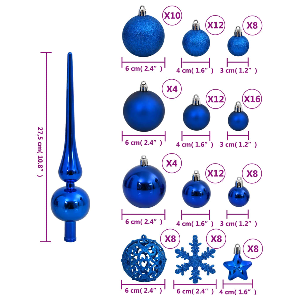111-delige Kerstballenset polystyreen blauw is nu te koop bij PeponiXL, paradijselijk wonen!