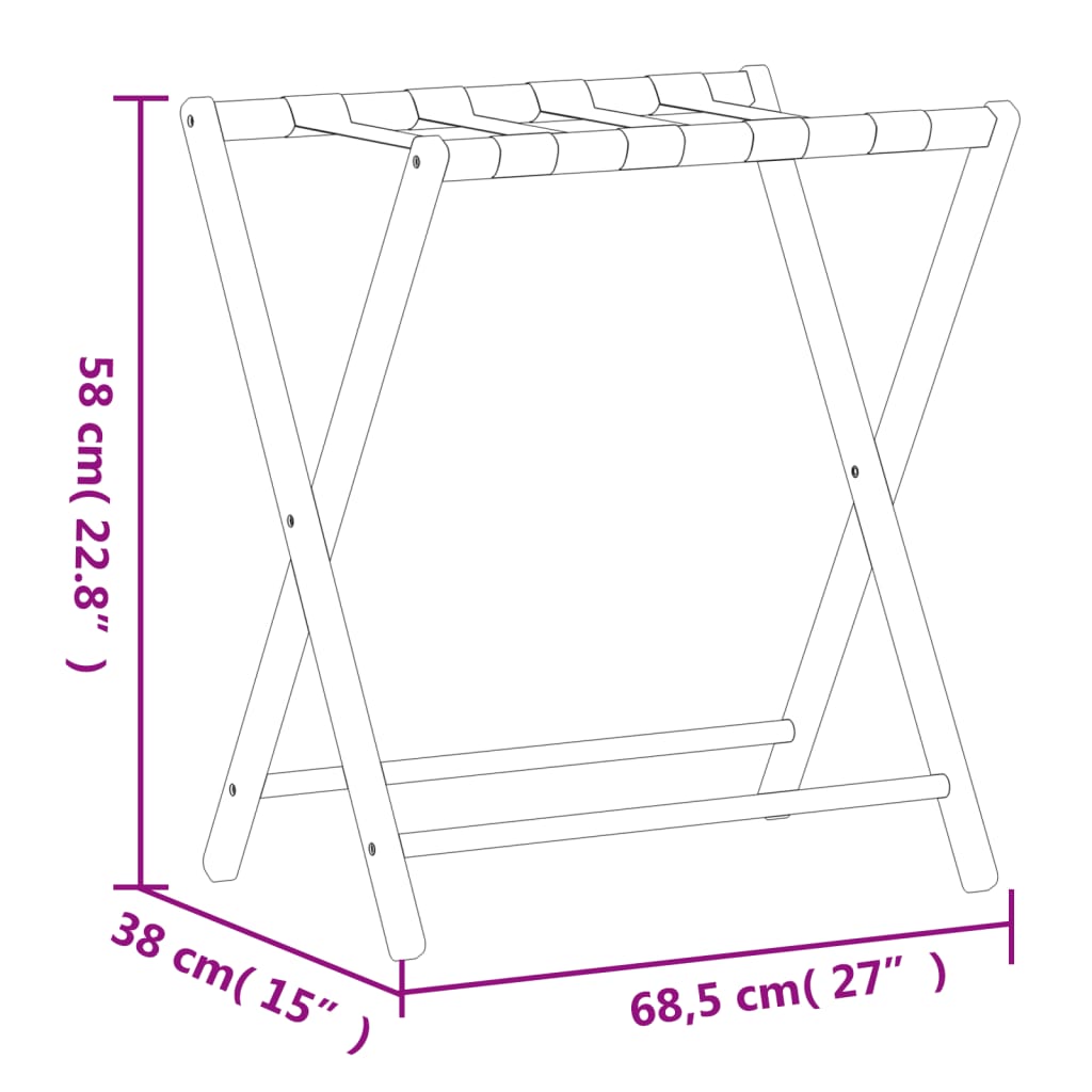 Bagagerek 68,5x38x58 cm bamboe zwart is nu te koop bij PeponiXL, paradijselijk wonen!