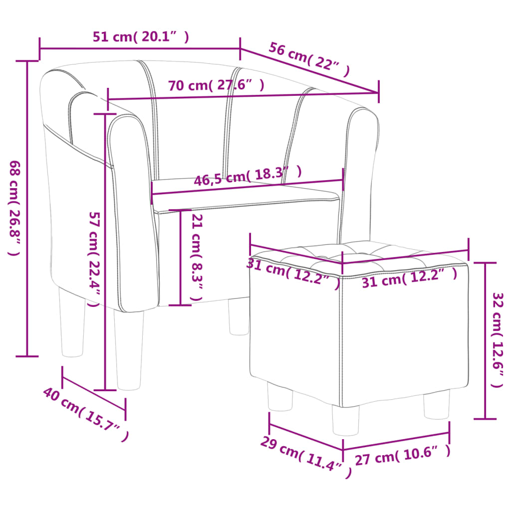 Kuipstoel met voetenbank stof wijnrood is nu te koop bij PeponiXL, paradijselijk wonen!