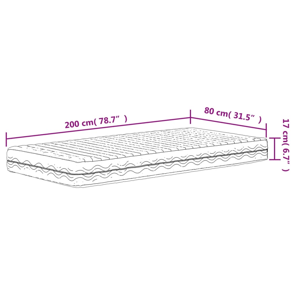 Schuimmatras hardheid H2 H3 80x200 cm wit is nu te koop bij PeponiXL, paradijselijk wonen!