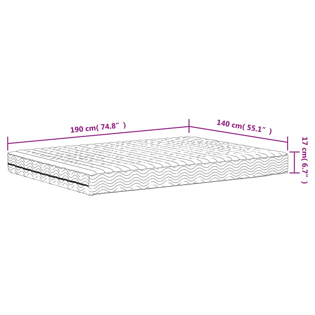 Schuimmatras hardheid H2 H3 140x190 cm wit is nu te koop bij PeponiXL, paradijselijk wonen!