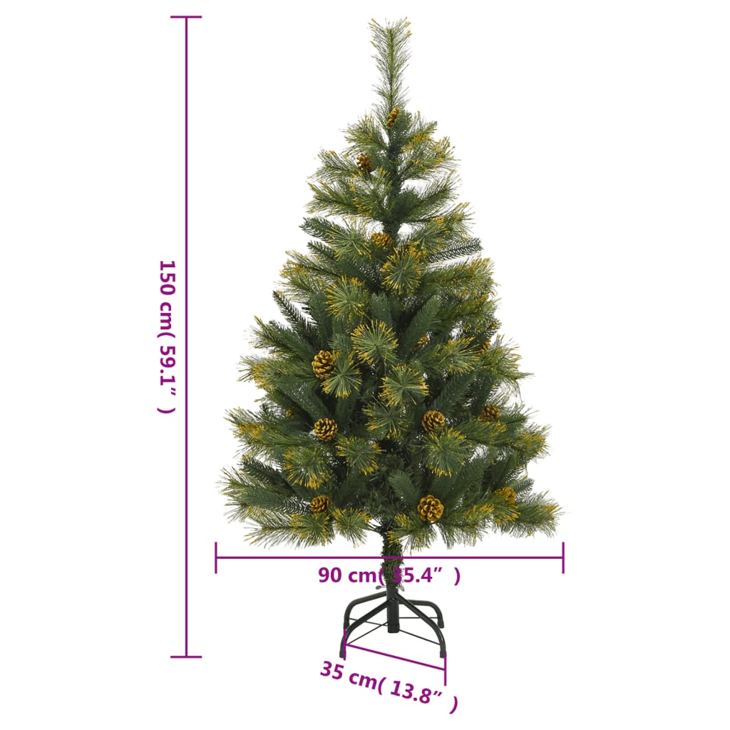 Kunstkerstboom met scharnieren en standaard 150 cm is nu te koop bij PeponiXL, paradijselijk wonen!