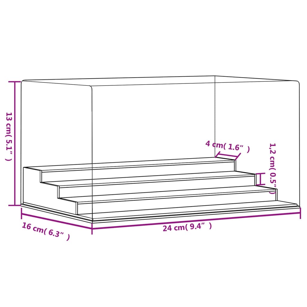 Vitrine transparant 24x16x13 cm acryl is nu te koop bij PeponiXL, paradijselijk wonen!