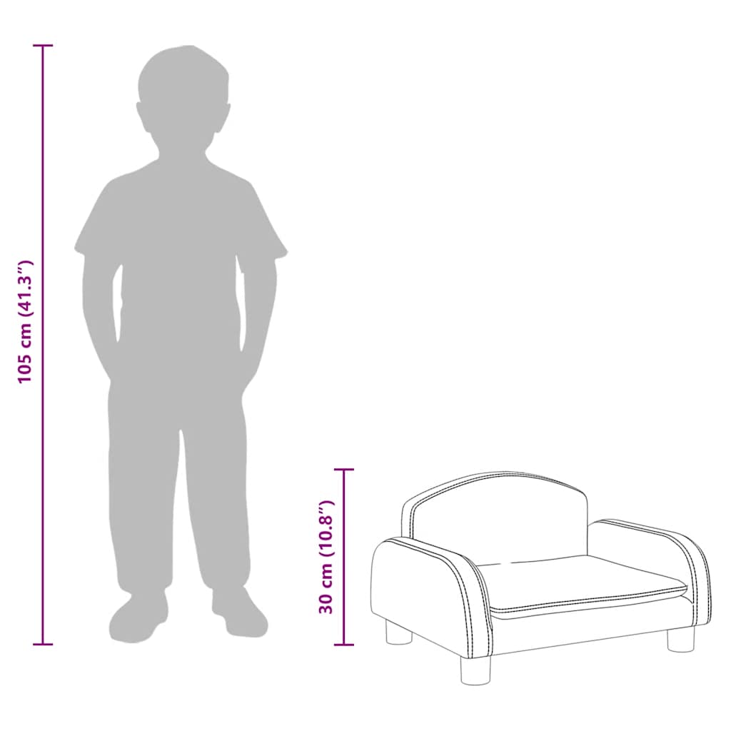 Kinderbank 50x40x30 cm kunstleer bruin is nu te koop bij PeponiXL, paradijselijk wonen!