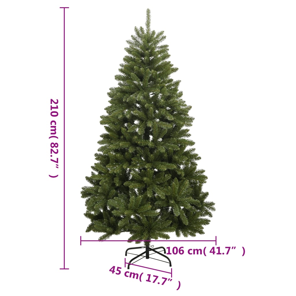 Kunstkerstboom met scharnieren en standaard 210 cm groen is nu te koop bij PeponiXL, paradijselijk wonen!