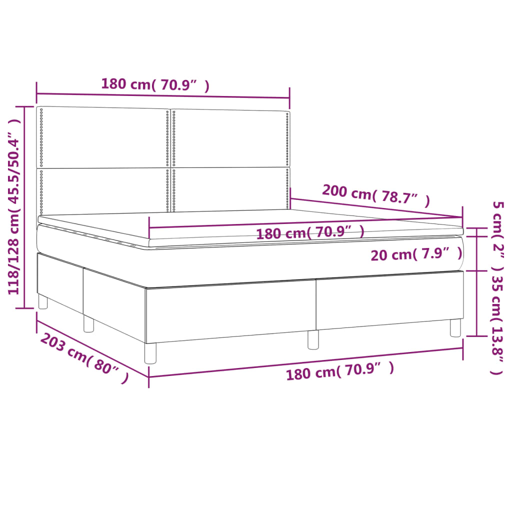 Boxspring met matras stof taupe 180x200 cm is nu te koop bij PeponiXL, paradijselijk wonen!