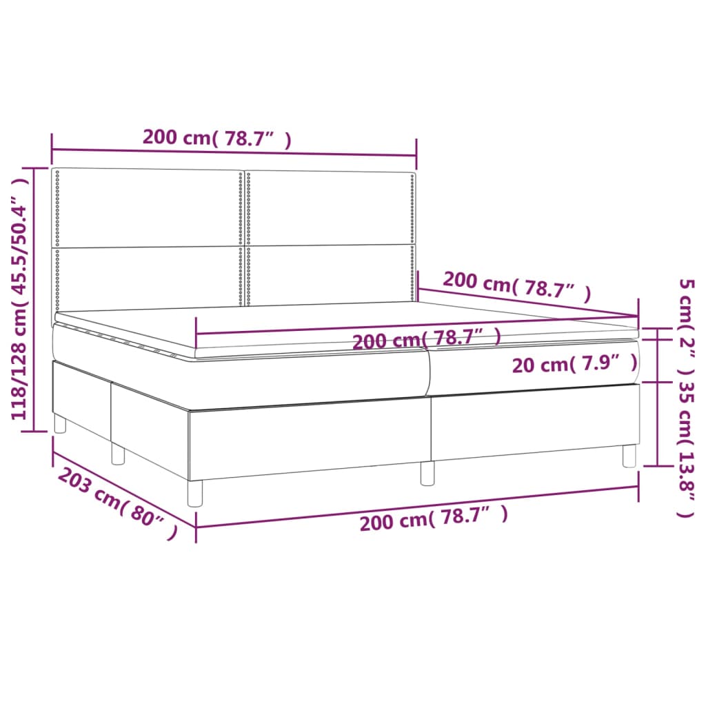 Boxspring met matras fluweel donkergrijs 200x200 cm is nu te koop bij PeponiXL, paradijselijk wonen!